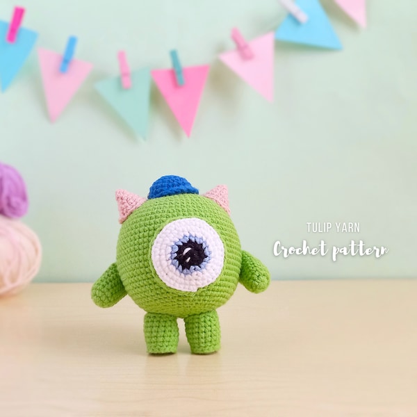 Mike the amigurumi monster | Crochet monster pattern | Crochet toy totorial | PDF crochet pattern | TulipYarn amigurumi pattern