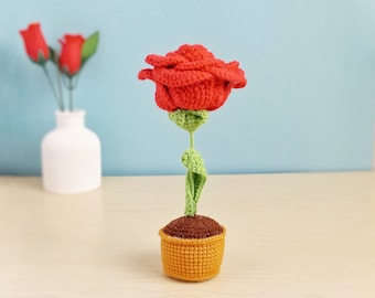 Rose crochet pattern | Crochet flower pattern | crochet valentine gift | PDF flower amigurumi pattern