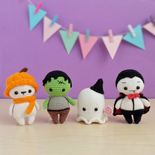 Halloween crochet pattern | Halloween amigurumi pattern bundle | Handmade ghost crochet tutorial | monster crochet pattern | PDF file