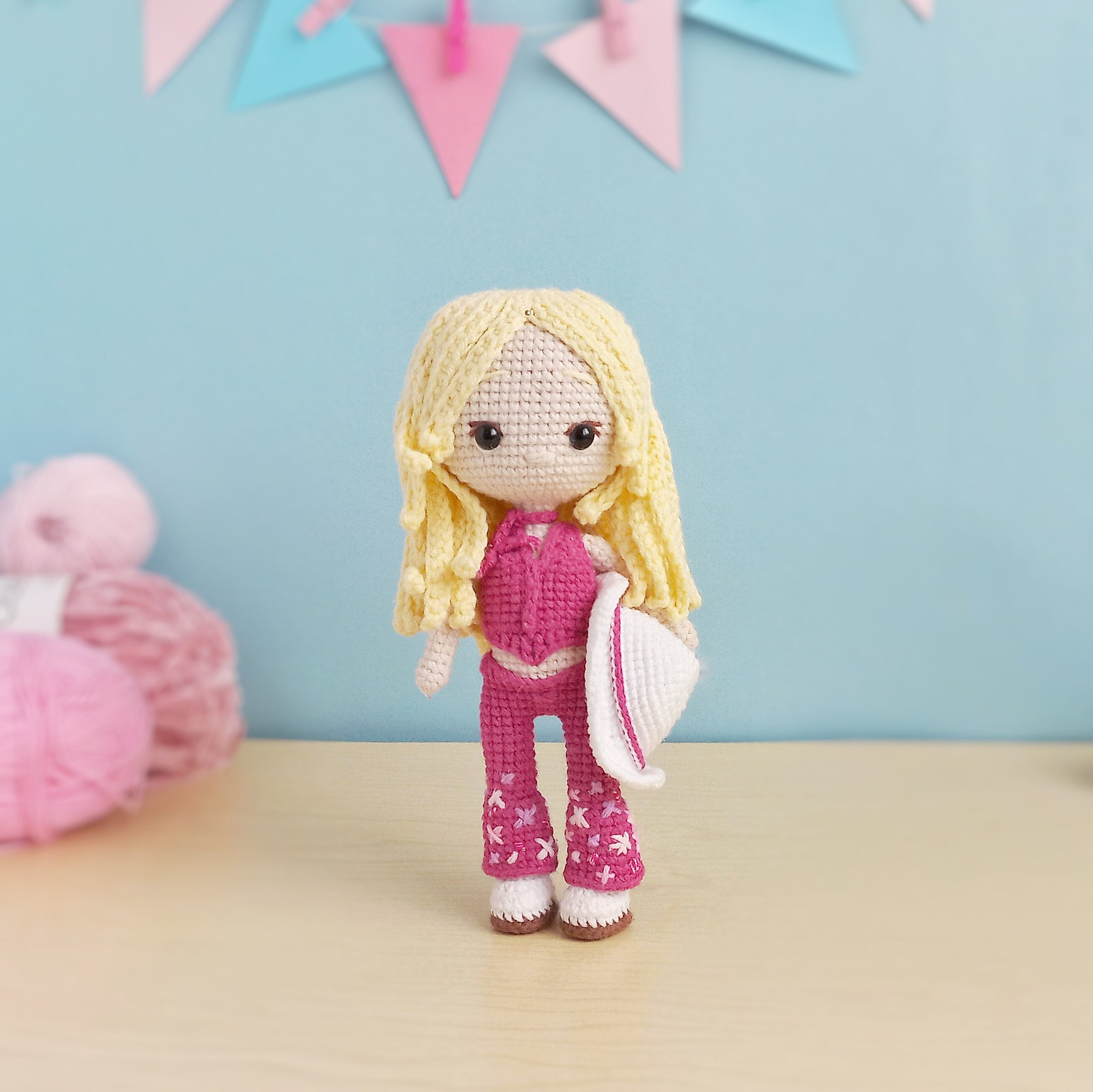 Patron muneca rosa crochet Barbara la muneca amigurumi Vaquera rosa occidental amigurumi tutorial archivo PDF Etsy Mexico