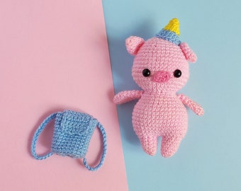 Pig amigurumi free pattern | Pig crochet free pattern | Handmade pig crochet tutorial | PDF file