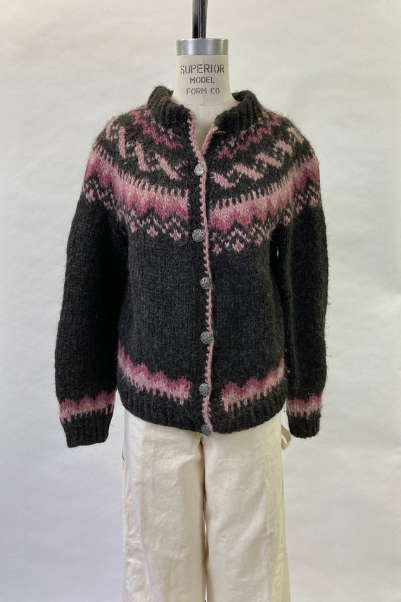 Vintage Grey Fair Isle Cardigan