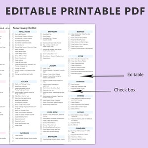 Printable Master Cleaning Checklist, Cleaning Planner, Home Cleaning ...