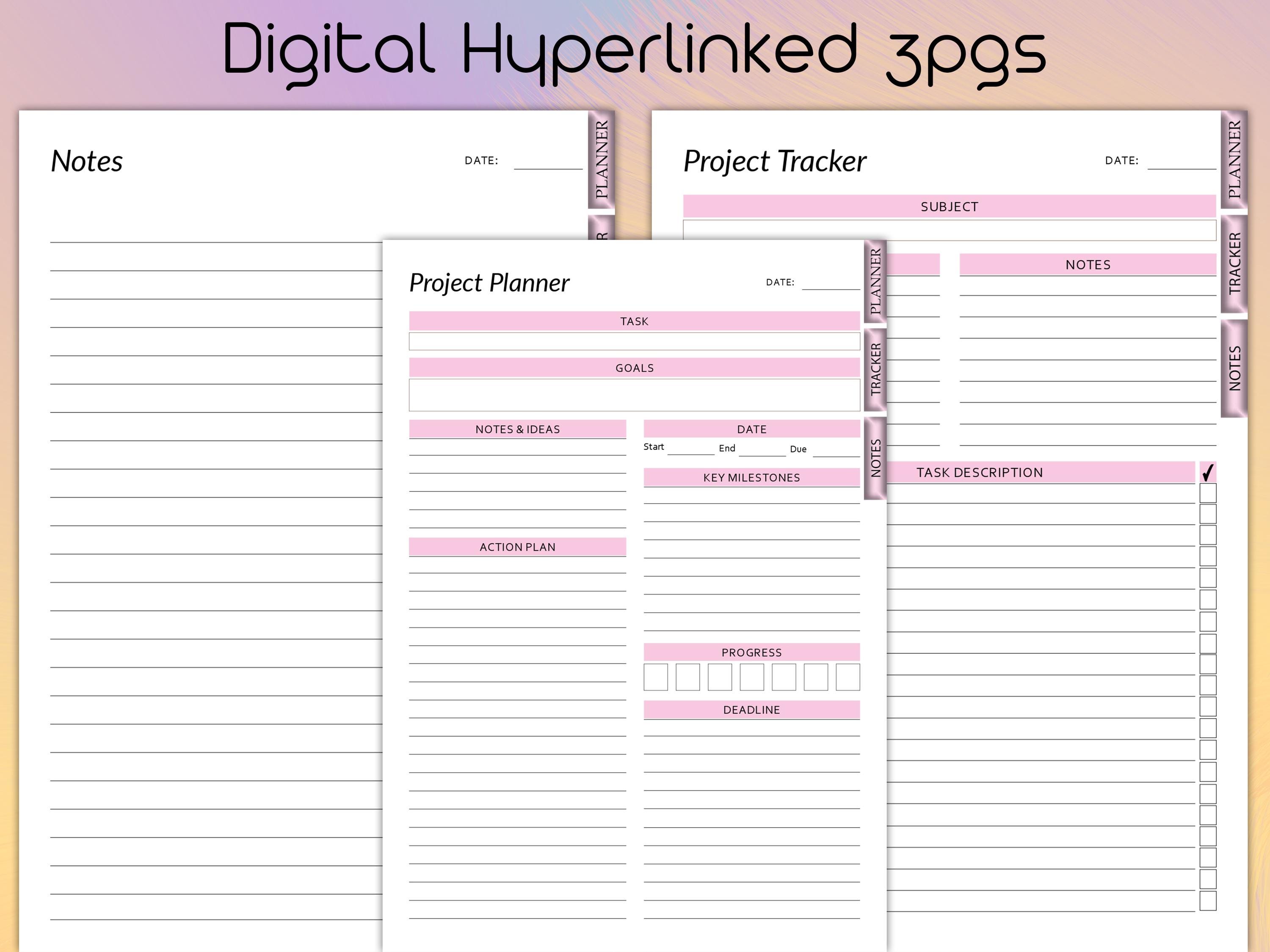 Simple Project Planner Printable, Productivity Planner, Task Tracker ...