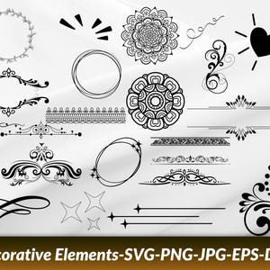 Decorative elements svg bundle, Dividers Borders Svg, Text Divider Svg, Arrow Svg, Border Svg, Wedding Svg, Dxf, Png, Cricut, Silhouette