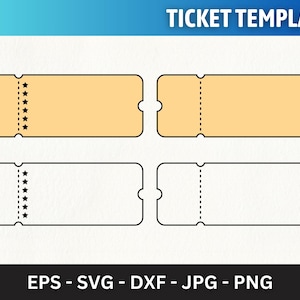 Ticket-Svg-Datei, Ticket SVG, Ticket-Vorlage svg, leere Veranstaltungskarte, Coupon-Schnittdatei, benutzerdefiniertes Ticket-Bundle, Filmkarte svg, Konzertkarte