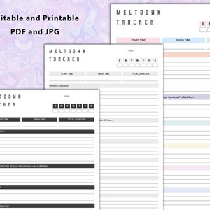 Modelo de rastreador de colapso imprimível editável para cuidadores de necessidades especiais, comportamento oposicionista, download digital, rastreador de comportamento infantil, comportamento