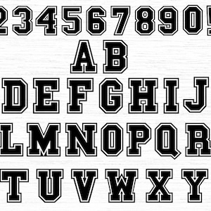 Alfabeto universitario SVG, fuente de fútbol, alfabeto deportivo SVG, fuente deportiva SVG, paquete de letras del alfabeto deportivo, fuente universitaria SVG, letra universitaria