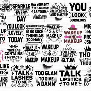 Makeup bundle svgs, makeup svg, makeup bundle, makeup svg clipart, Makeup Quotes SVG, Beauty svg, Cosmetics, Mascara svg, Lipstick svg