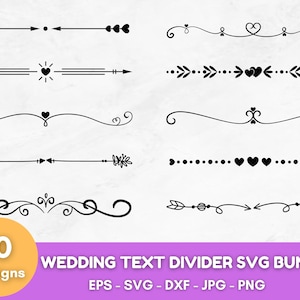 Textteiler svg, Textteiler für Cricut, Textteiler Clipart, Schnörkel svg, dekorative Elemente svg, Hochzeit Textteiler svg