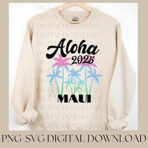 Aloha Maui PNG, Hawaii Cut File, Digital Download, PNG, Vacation File