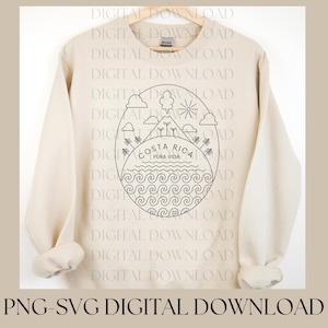 Costa Rica, Pura Vida, SVG, PNG, Digital Download Cut File, Shirt Graphic, Costa Rica Souvenir Shirt Image