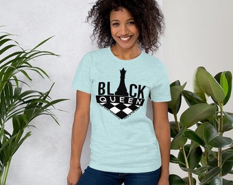 Black Queen Most Powerful Chess  Women Short-Sleeve T-Shirt
