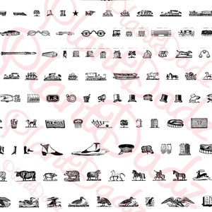 669 Digital Download- assorted 18th/19th century iconic images