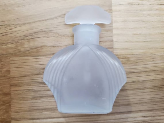 Antique Frosted Glass Perfume Bottle with Glass S… - image 1