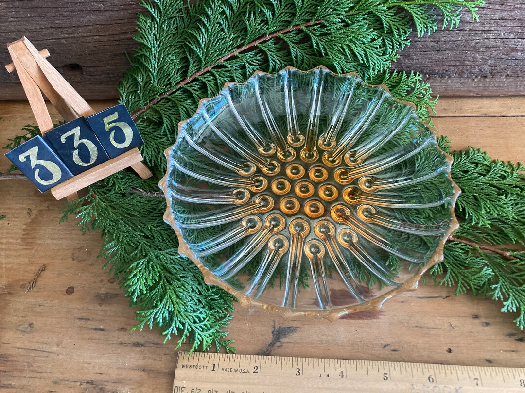 335 Hobnail Pressed Art Glass Candy Dish Etsy