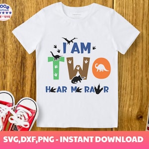 Dinosaur Second Birthday Design svg, Second-a-saurus SVG, Dino 2 SVG, Dinosaur Two Svg, I am Two Hear Me Rawr Svg, Dinosaur Birthday Boy, Cricut