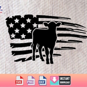 American Cow SVG,Patriotic Farm Animal Clipart,4th of July Cow Cut File,USA Flag Cow,Patriotic Cow Svg,American Flag,farm, farmhouse,Cricut