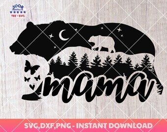 Mama Bear Svg, Bear Mama Svg, Mama Baby Bear Svg, Día de la Madre Svg, Mamá Svg Archivos, Mamá Dichos Svg, Bear Family svg, Bear bosques svg, Cricut mama