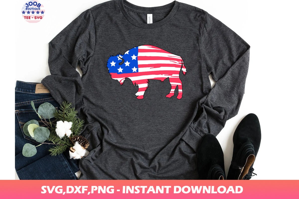 American Buffalo Svg, American Flag Bison Svg, Buffalo SVG, Buffalo ...