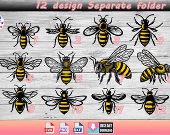 Paquete de abejas svg,Cute Bee Svg,Honey Bee svg,Bumble Bee svg,Bee Kind svg,Save the Bees svg,Summer Svg,Bees Svg,forest ,Flowers,Bee Cricut File