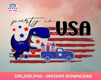 Party in the usa svg,Fourth of July SVG,Dinosaur svg,PNG Sublimation,4th of July svg, 4th of July png, Usa Sublimation,usa svg,Retro svg