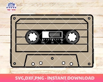 May include: A brown cassette tape with black details. The tape has a white label with a black line and numbers 100, 50, and 0.