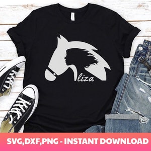 Pferd Frau Mädchen Svg, Pferd Svg, Pferd Mädchen Aufkleber png, Mädchen Liebe Pferd Silhouette Png, Shirt Design Svg Reiten Ein Pferd, junge Frau Herz, Cricut