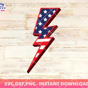 US flag Lightning Bolt svg, Thunder Svg, Lightning Strike Bolt Thunder Shock SVG,USA Flag svg,Flag Usa, us flag design svg,Cricut Silhouette