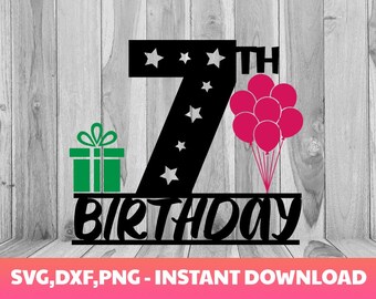 7-årsdag svg, 7-årsdagspojke barn svg, Min 7-årsdag svg, Sjunde födelsedag svg, grattis på födelsedagen svg, 7 år gammal svg, 7-årsdagsflicka svg