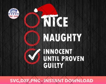 Nice Naughty Innocent Until Proven Guilty svg, Christmas List svg, funny naughty png, Santa Claus svg , love seeing Christmas trees , Cricut