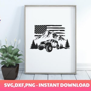 American offroad Svg,terrain Graphics,USA Flag,US terrain,offroad Silhouette,Amarican Flag , 4x4 offroad Clip art,Flag Usa,Cricut Silhouette image 7