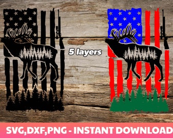 Distressed American Flagge SVG, Jagd svg, Deer svg, Elch svg, Elch Scharfschütze, Jagdfahne, amerikanische Flagge svg, amerikanischer Jäger, Cricut, Silhouette