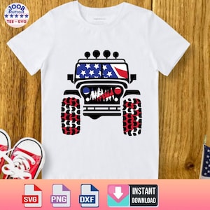 4 juli SVG, Amerikaanse patriottische noodlijdende offroad SVG, avontuur offroad, USA vlag, Amerikaanse vlag offroad, patriottische offroad, offroad 4x4