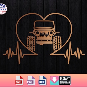 Offroad hart SVG, hartslag offroad SVG, hartslag auto PNG, vrachtwagen hartslag, 4 x 4 leven, Amerikaanse klassieke offroad, buiten, offroad 4 x 4 leuk ontwerp