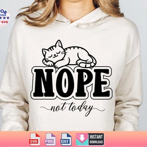 Chat non, pas aujourd'hui Svg, Svg impertinent, Svg sarcastique, chemise drôle svg, pas adulte aujourd'hui, Svg drôle de maman, Svg de vie de maman, verre à vin, amoureux des chats, Cricut
