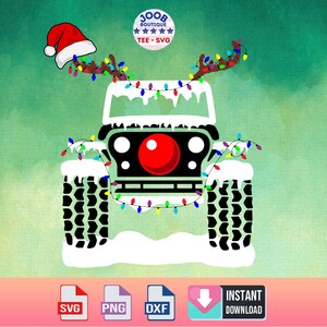 Amerikaanse Off Road 4x4 auto Svg, Offroading Christmas png, Kerstmis Off Road Design, Kerstmis Offroad, Kerstverlichting Truck, Vrolijk Kerstfeest, Cricut