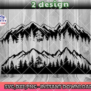 Foresta e montagne in formato SVG, Montagne png, Avventura png, foresta png, albero in formato SVG, alberi in formato SVG, albero PNG, Viaggio in formato SVG, campeggio naturale, Paesaggio in formato SVG, Cricut