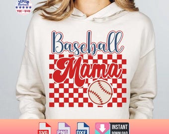 Baseball Mama Svg Png,Retro Baseball Mama Svg Checkered,Baseball Game Day Svg,Baseball Mom Png Sublimation,Baseball Shirt Png Design,Cricut