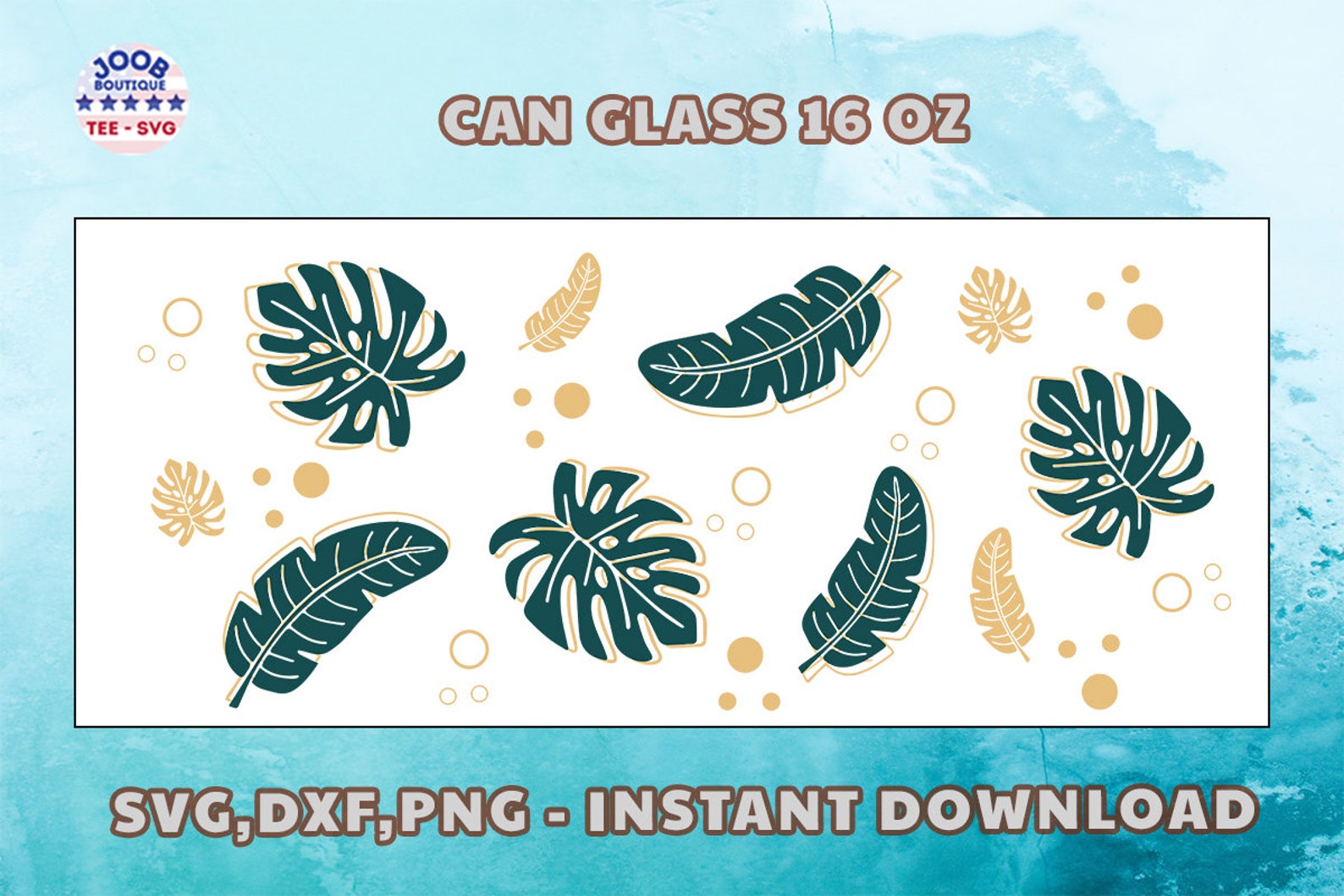 Monstera Svg Monstera Leaf SVG for 16oz Glass Can Cutfile - Etsy