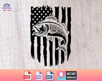 Pesce con bandiera americana Svg Png, bandiera americana Svg, bandiera da pesca, pesce attraverso la bandiera Svg, maglietta con amo da pesca, USA Patriottico Svg, 4 luglio, Cricut
