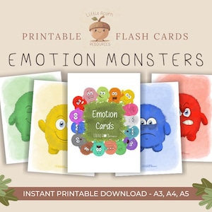 Monstre émotionnel - 16 cartes de sentiments à imprimer - Maternelle et préscolaire - Petite enfance
