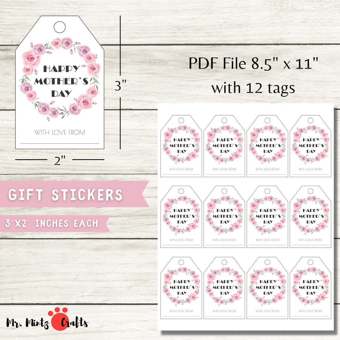 Mom Gift Tags Mother's Day Gift Tags Printable Mothers - Etsy