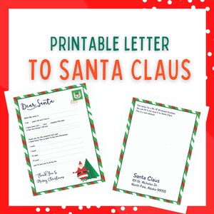 Brief an den Weihnachtsmann, Weihnachtsbrief, Kinderbrief an den Weihnachtsmann, druckbarer Brief an den Weihnachtsmann, Weihnachtswunschliste, Weihnachtsmannbrief, Brief an den Weihnachtsmann