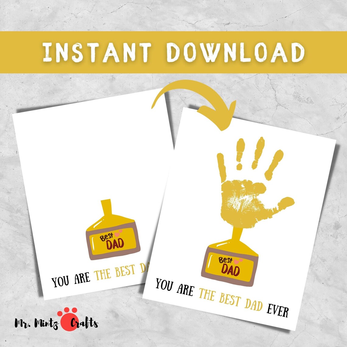 Best Dad Ever Handprint Art for Dad | Fathers Day Handprint Art Craft ...
