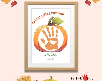 Pompoenpatch Handafdruk Kunst Knutselen Voorschoolse Activiteit Kinderen Peuter | Aandenken in de klas | Herfst Halloweenknutsels Voorschoolse activiteiten