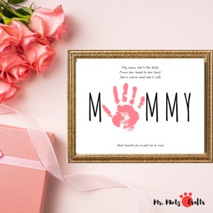 Handprint Gifts for Mom | Mothers Day Handprint Gift | Handprint Art | Handprint Craft for Mothers Day | Baby Handprint Mother&#39;s Day Gift