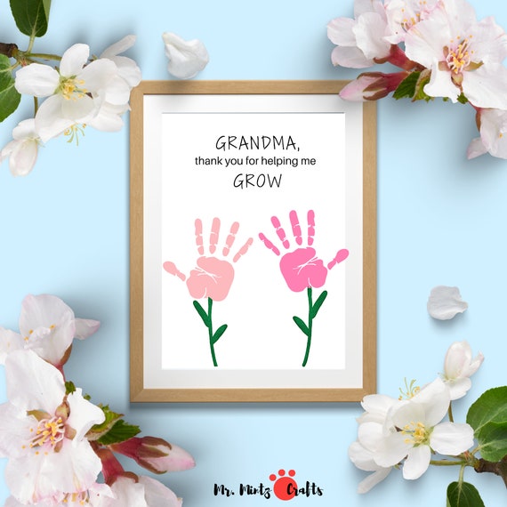 Grandma Mothers Day Gift | Mothers Day Handprint Art | Mother's