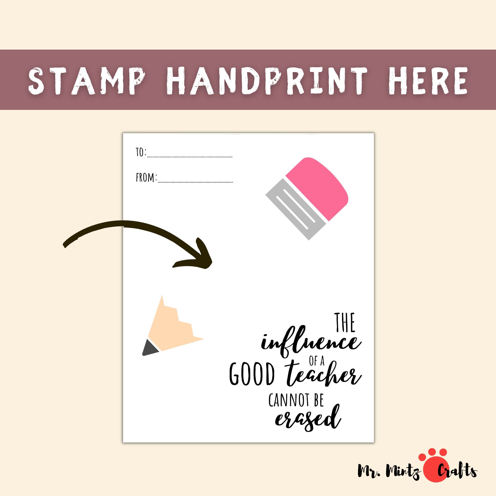 Teacher Appreciation Week Handprint Art Craft Printable Template ...