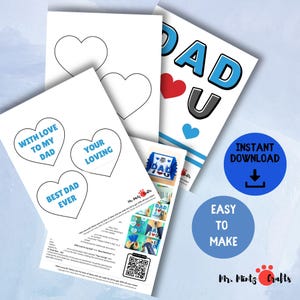 Father’s Day Pop-up Card Printable | DIY 3D Card for Dad Fathers Day ...